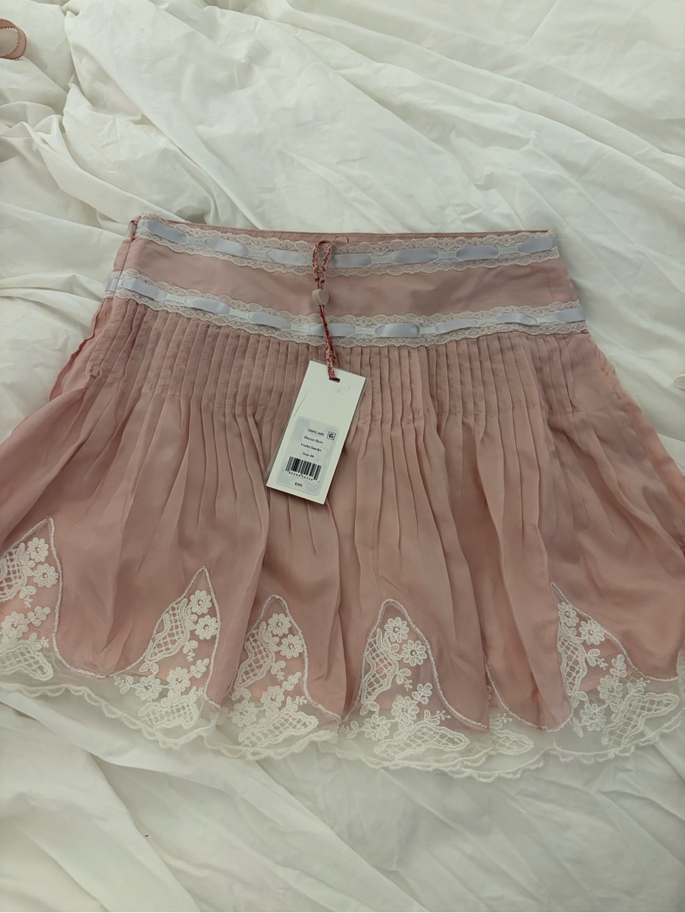 Love Shack Fancy Marais Silk Habotai Mini Skirt - Picture 3 of 3